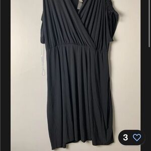 Lane Bryant Women’s Fit & Flare Dress Size 22/24 Black Dolman Sleeve /Pockets